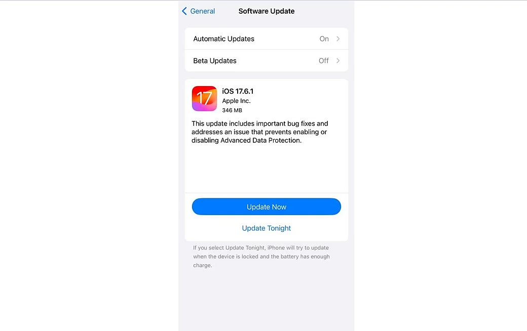 Apple rolls out iOS 17.6.1 update with security patch, bug
